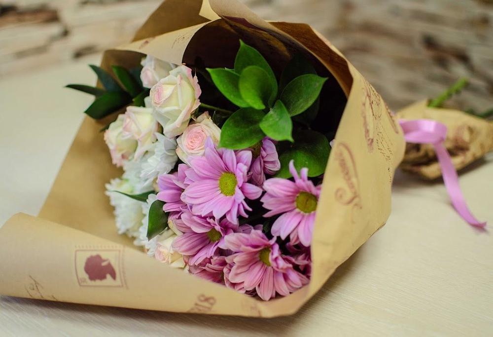 Букет цветов из: Розы и Хризантемы в Красково