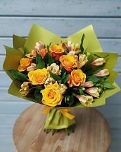 Букет цветов из:  Альстромерии и Розы в Красково