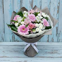Букет цветов из:  Герберы, Альстромерии и Хризантемы #REPLACE_PRED# Красково
