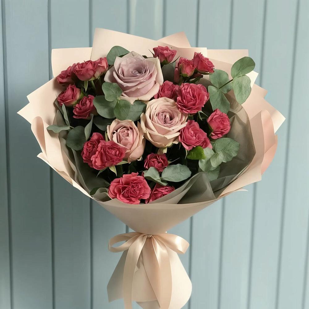 Букет цветов из: Гвоздики и Розы в Красково