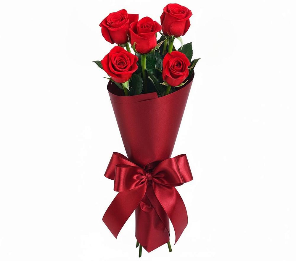 Букет 5 Красных роз Эдлесс Лав в Красково