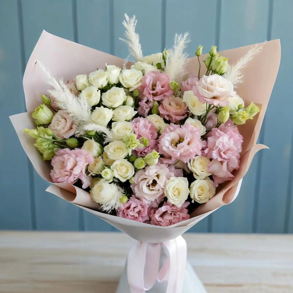 Букет цветов из: Альстромерии и Розы в Красково