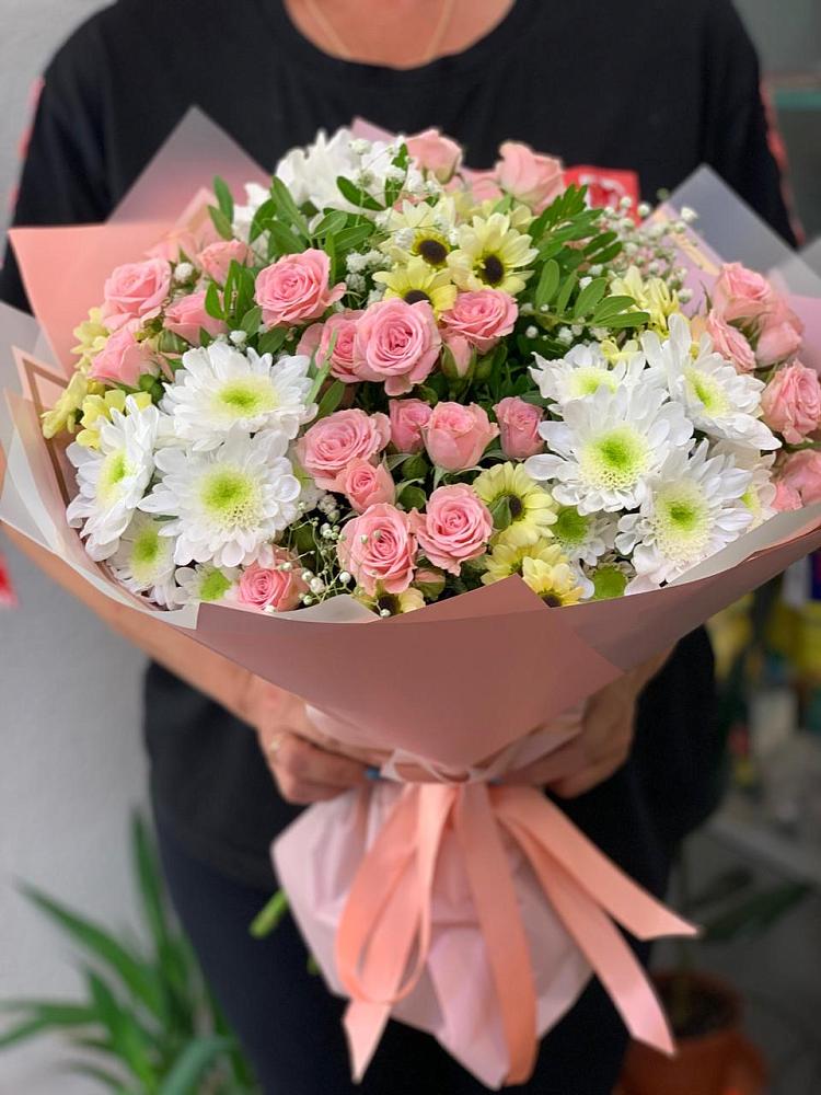 Букет цветов из: Розы и Хризантемы в Красково