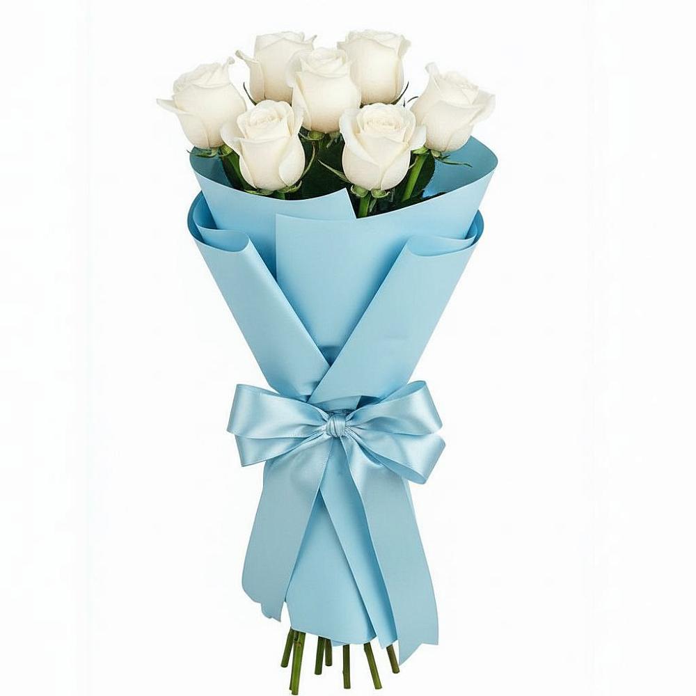 Букет 7 белых роз Проуд в Красково