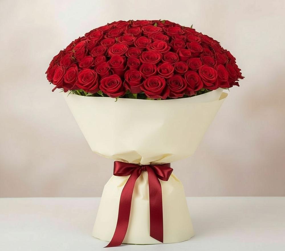 Букет 101 Красная роза Милано в Красково