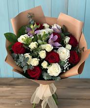 Букет цветов из:  Розы и Альстромерии в Красково