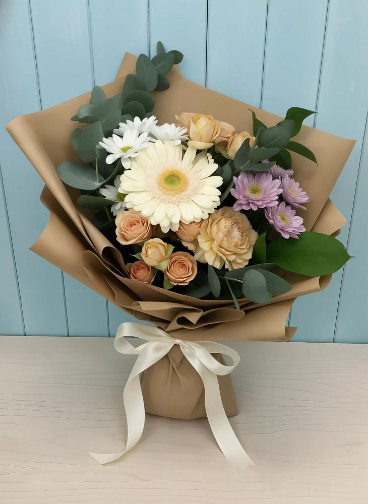 Букет цветов из: Герберы и Хризантемы в Красково