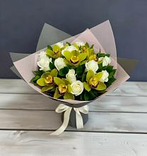 Букет цветов из:  Орхидеи и Розы в Красково