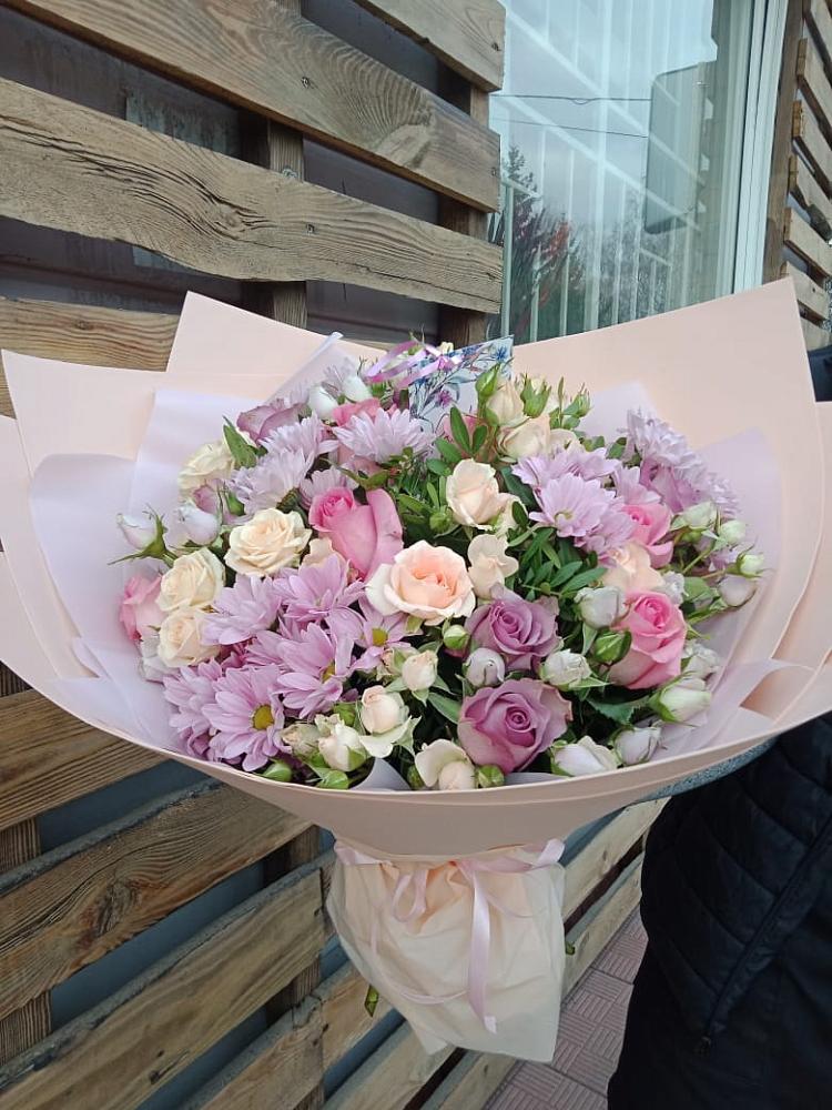 Букет цветов из: Розы и Хризантемы в Красково