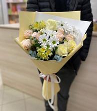 Букет цветов из:  Альстромерии, Розы и Хризантемы в Красково