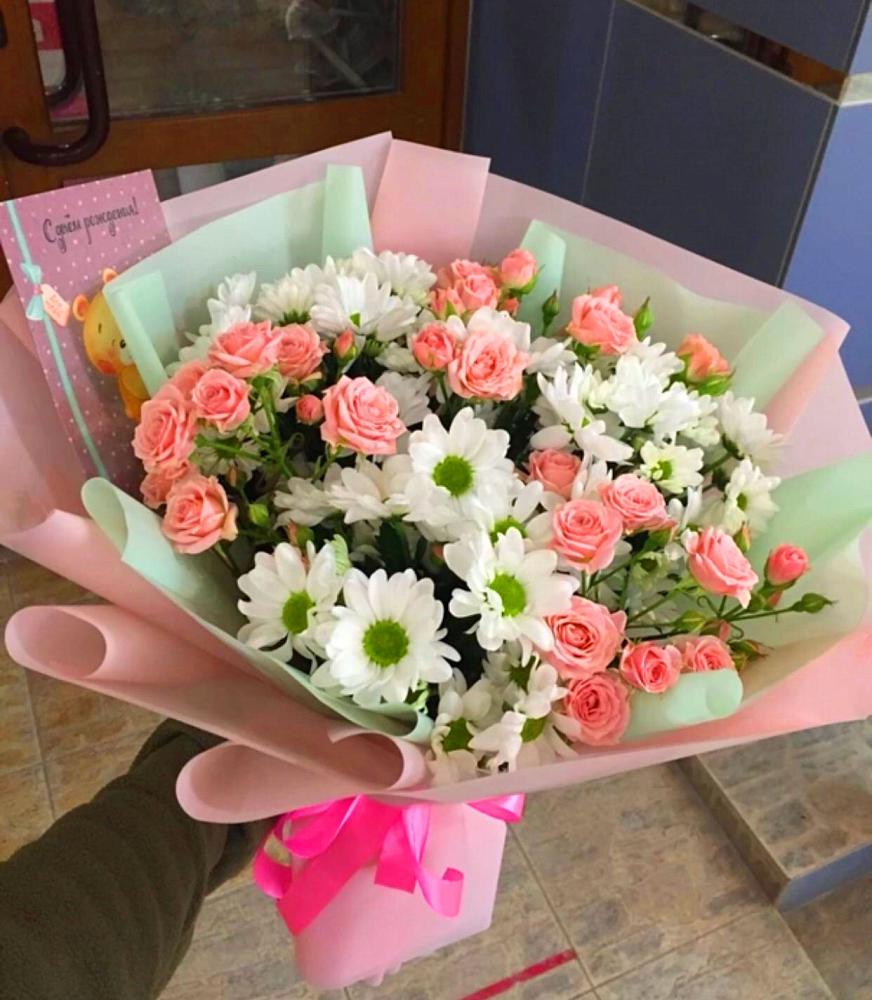 Букет цветов из: Розы и Хризантемы в Красково