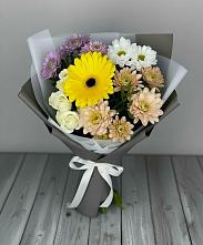 Букет цветов из:  Розы, Герберы и Хризантемы в Красково