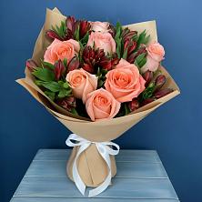 Букет цветов из:  Розы и Альстромерии в Красково
