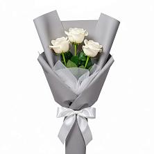 Букет 3 белые розы в Красково