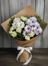 Букет цветов из:  Хризантемы и Розы в Красково