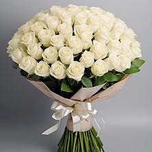 Букет 101 беля роза Белоснежка в Красково