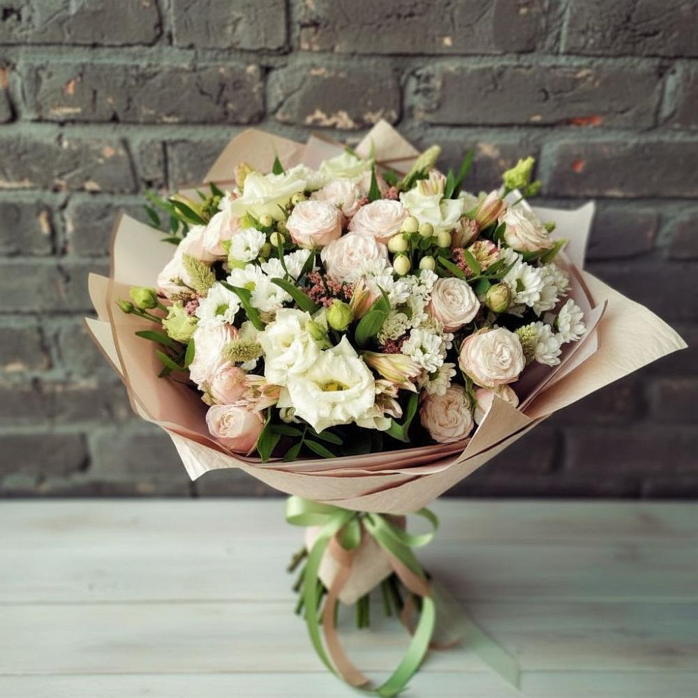 Букет цветов из: Альстромерии, Розы и Хризантемы в Красково