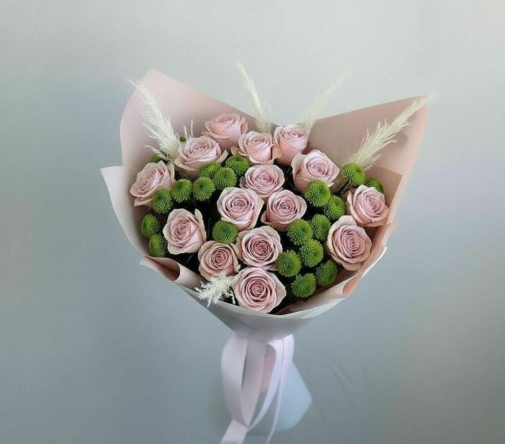 Букет цветов из: Розы и Хризантемы в Красково