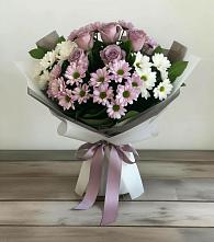 Букет цветов из:  Хризантемы и Розы в Красково