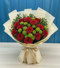 Букет цветов из:  Розы и Хризантемы #REPLACE_PRED# Красково