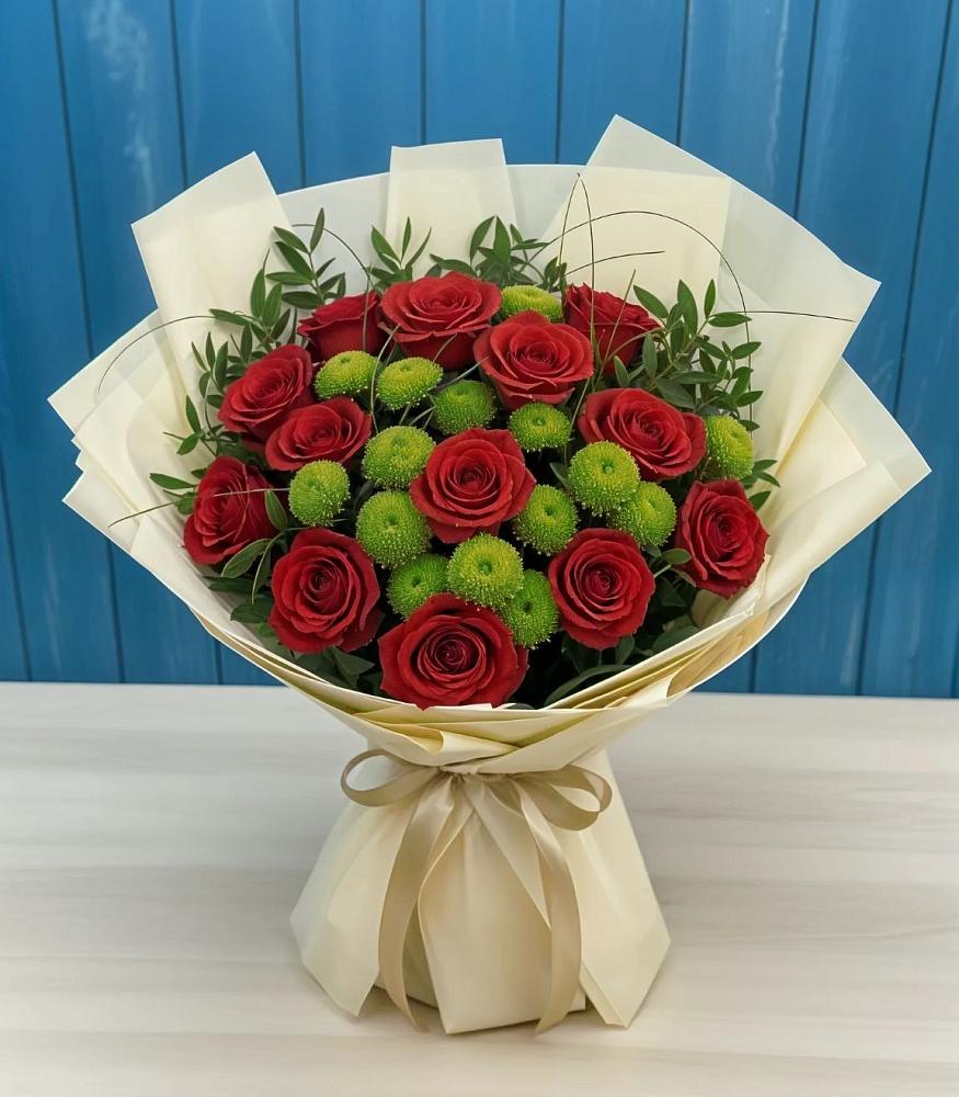 Букет цветов из: Розы и Хризантемы в Красково